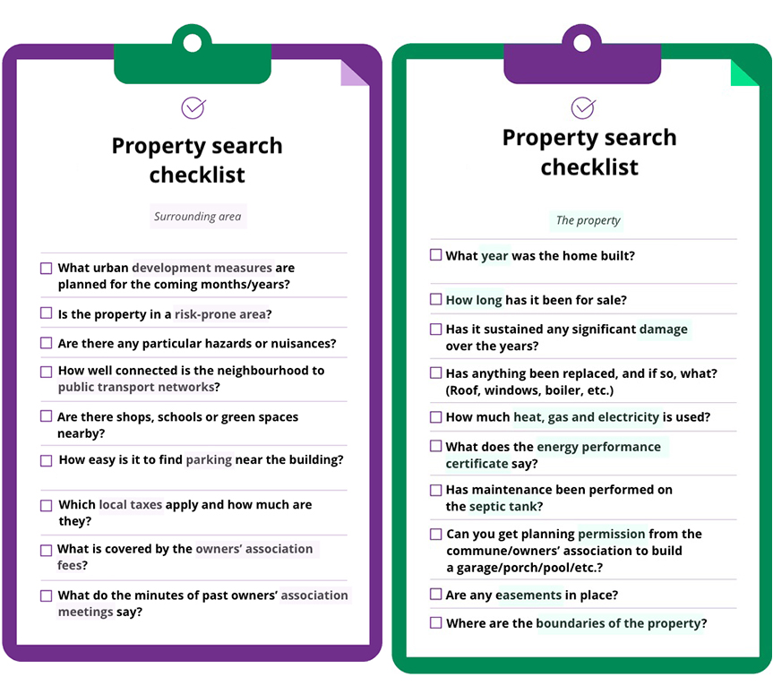 Property search checklist